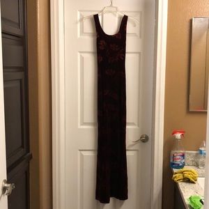 Burgundy velvet dress